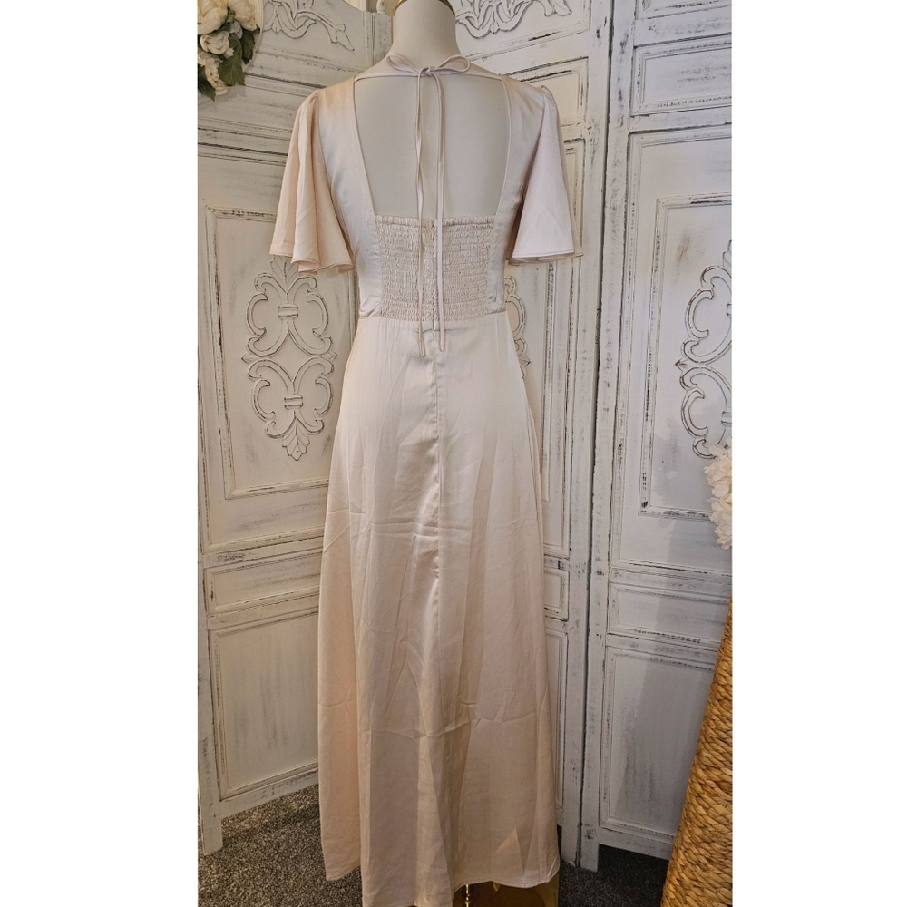 Dress Forum Cream Maxi Dress with Flutter Sleeves - Picture 2 of 8